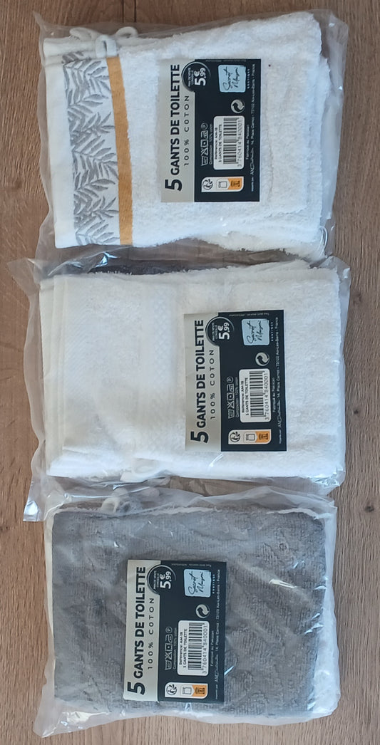 5 Gants de Toilette