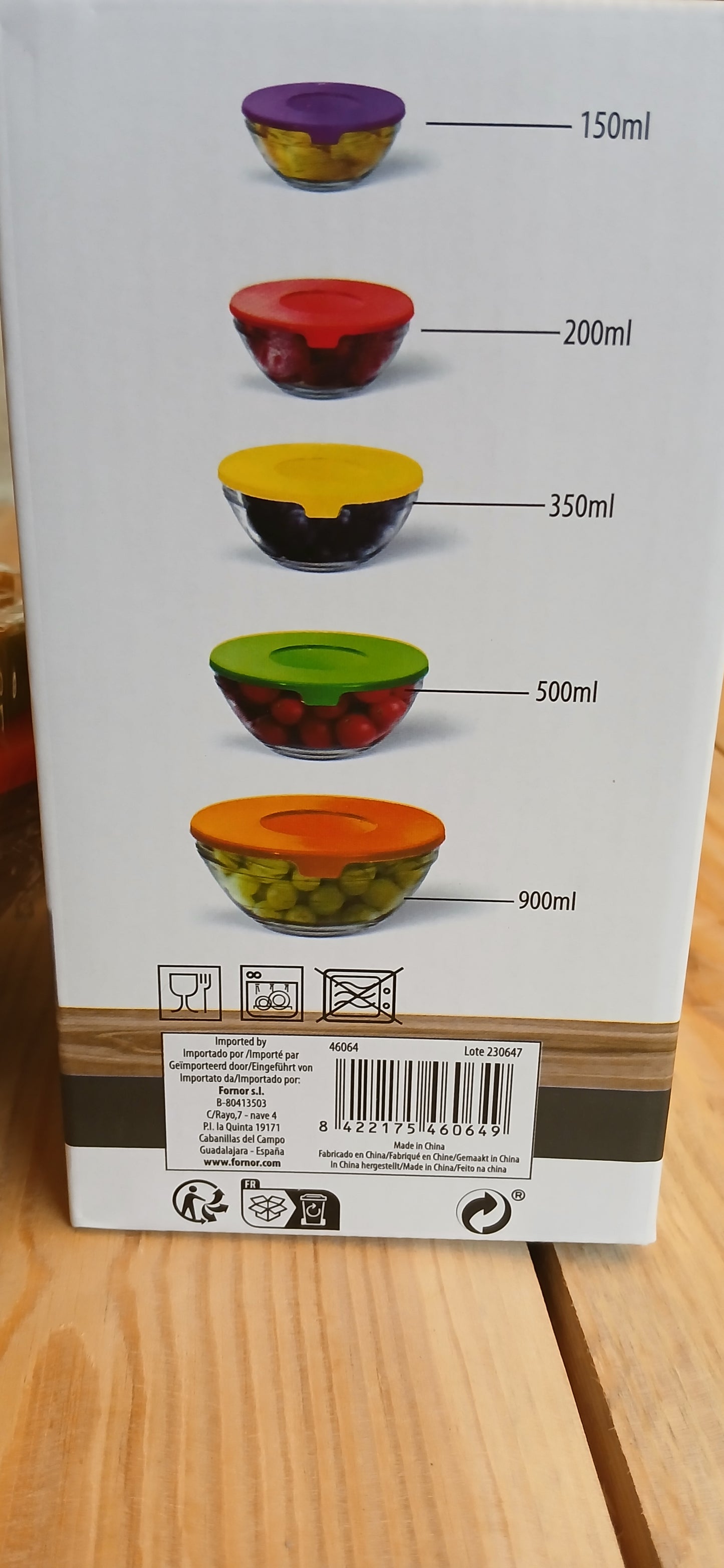 Boite Hermetique avec couvercle Set de 5 Pcs