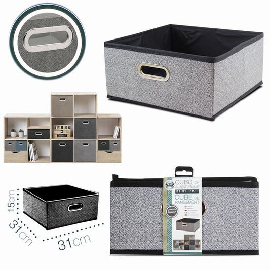 CUBE DE RGT TNT NOIR MOUCHETE 31 x 31 x H 15 cm
