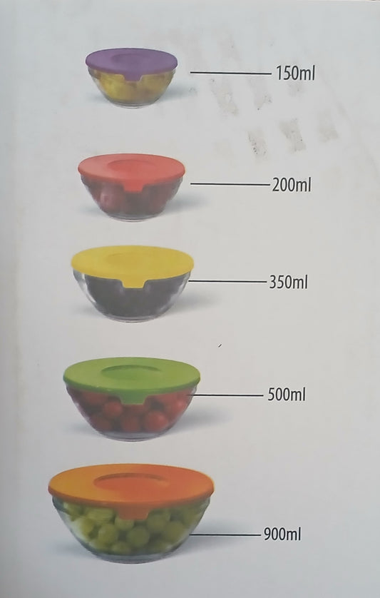 Boite Hermetique avec couvercle  Set de 5 Pcs