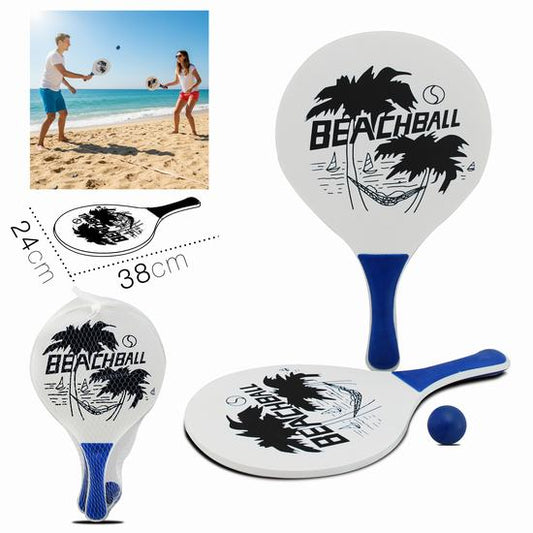 RAQUETTE BEACH BALL BOIS 38 x 24 x 0.8 cm