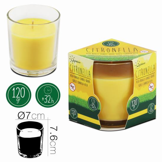 BOUGIE CITRONNELLE 120 gr - 32 Heures
