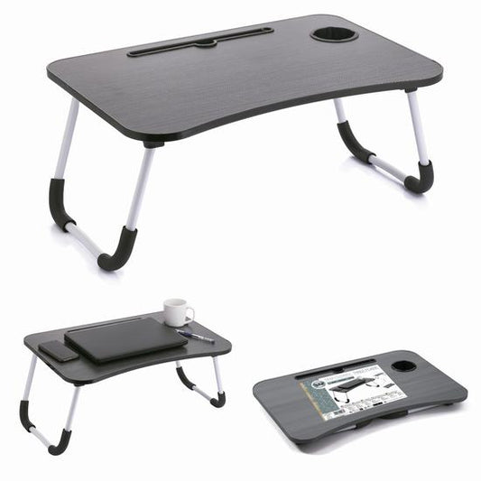 TABLE PLIABLE COUL. NOIR P/ORDINATEUR PORTABLE 60 x 40 x 26 cm