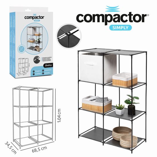 ETAGERE 6 CASIERS 68.5 x 34.5 x H 104 cm NOIRE