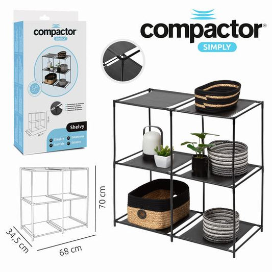 ETAGERE 4 CASIERS 68 x 34.5 x H 70 cm NOIRE