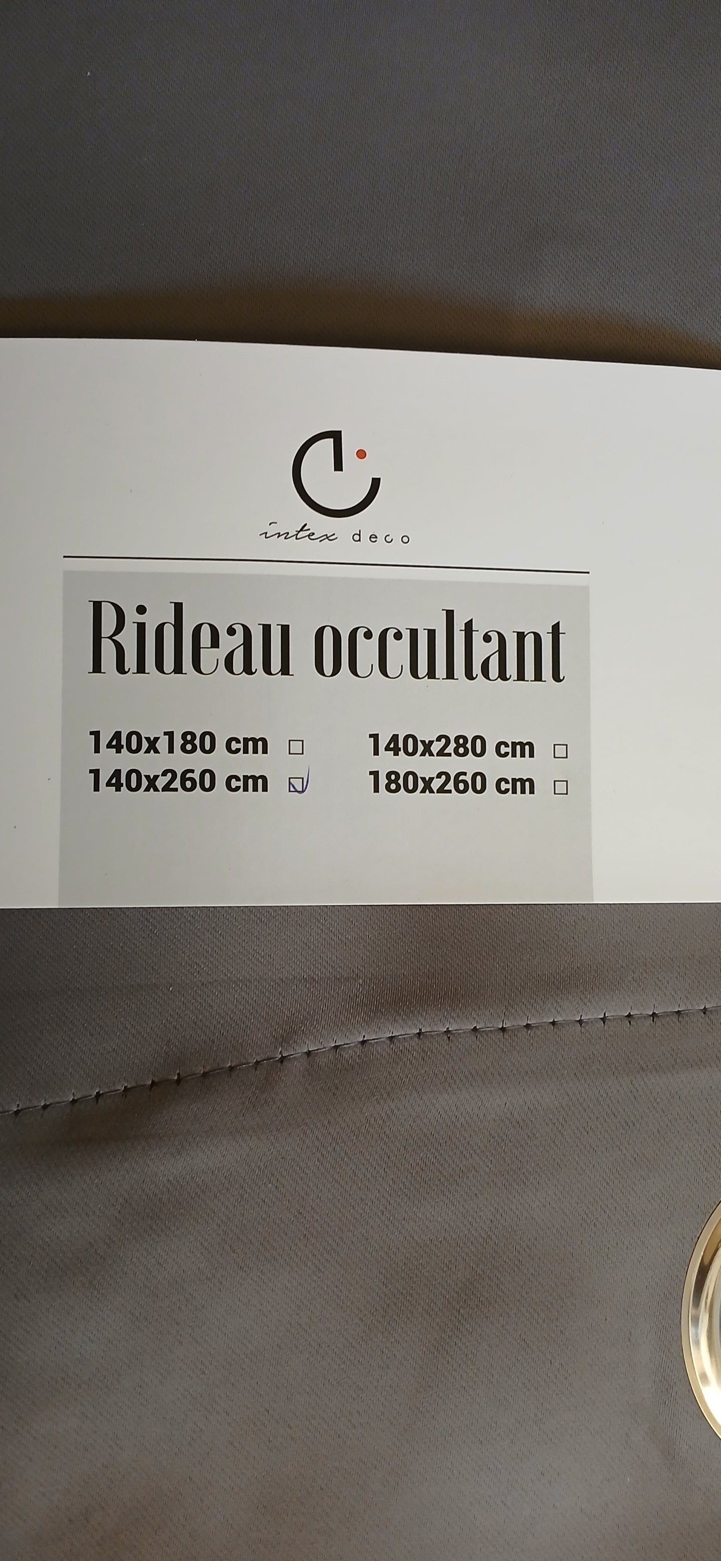 2 rideaux occultants gris clair 140x260cm