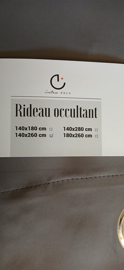 2 rideaux occultants gris clair 140x260cm