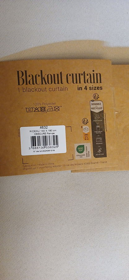2 rideaux occultants pampa 140x180cm