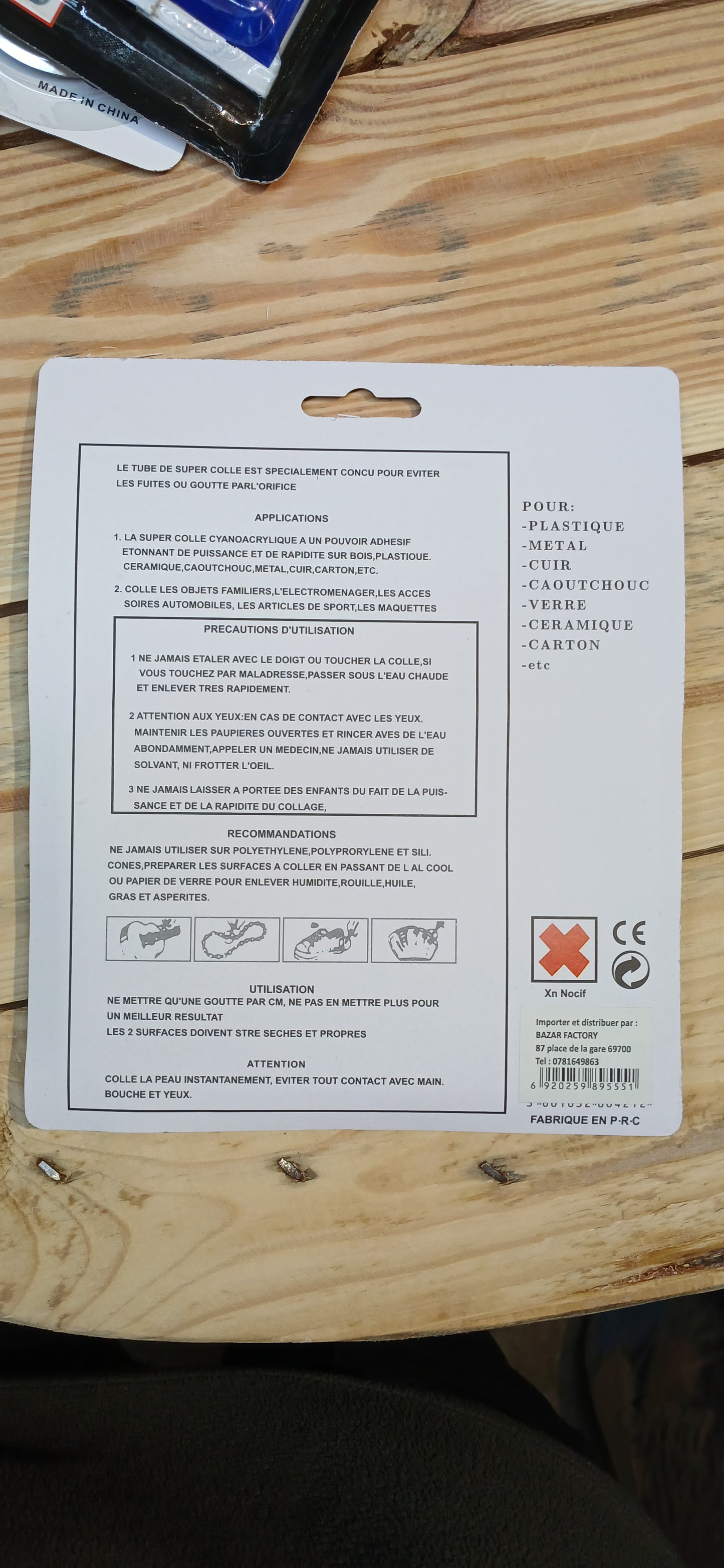 6 tubes de colle forte 3gr