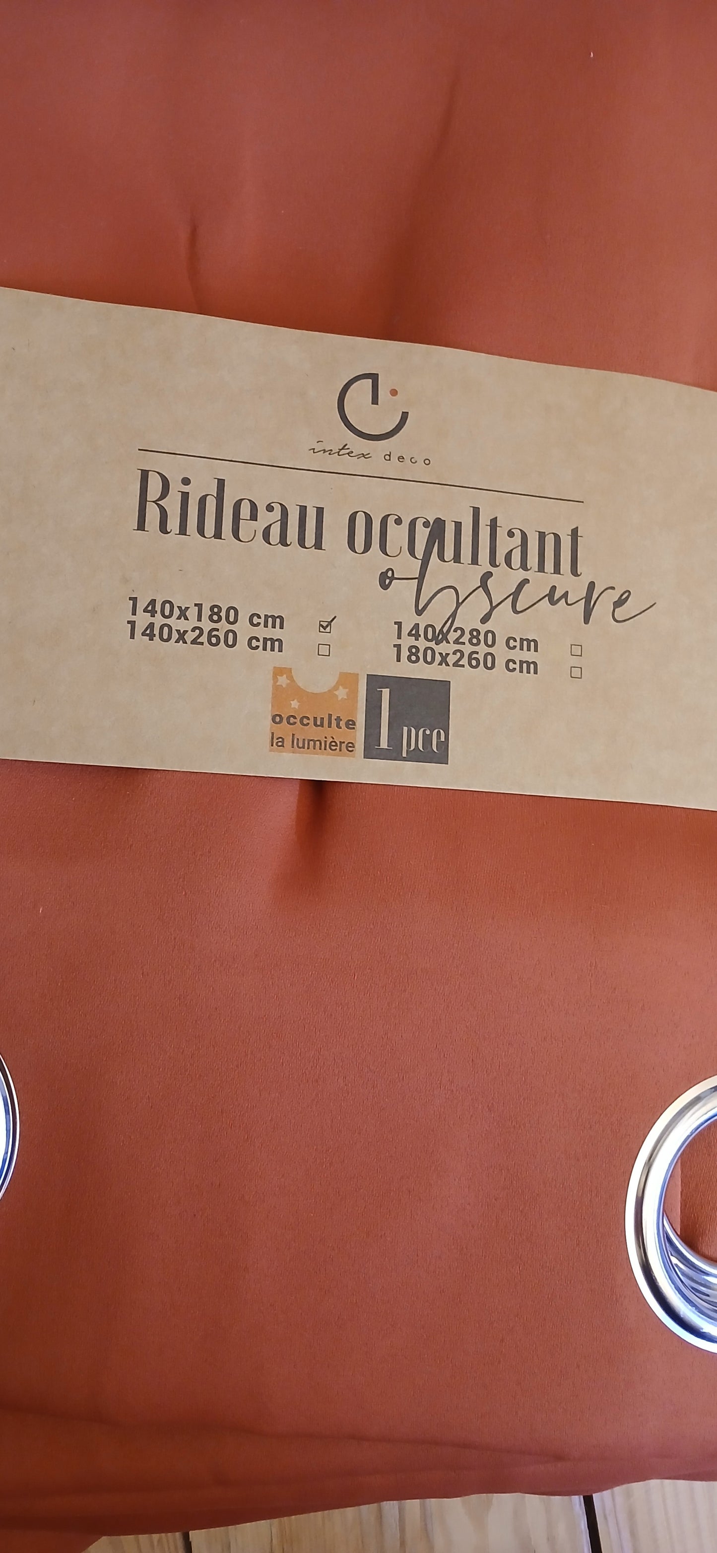 2 Rideaux occultants Terracotta 140x180cm