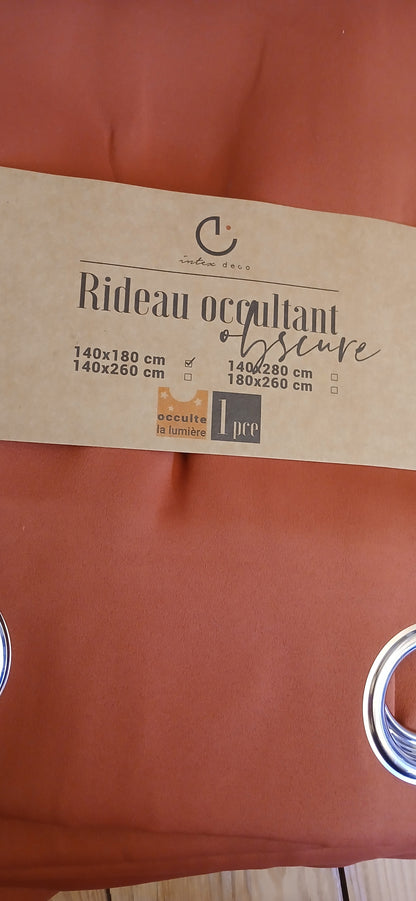 2 Rideaux occultants Terracotta 140x180cm