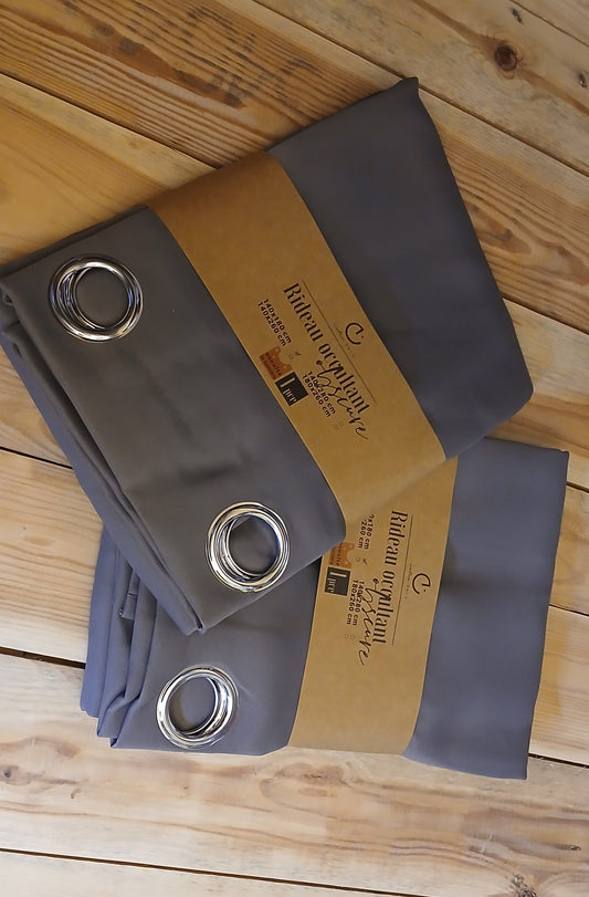 2 Rideaux occultants Anthracite 140x180cm