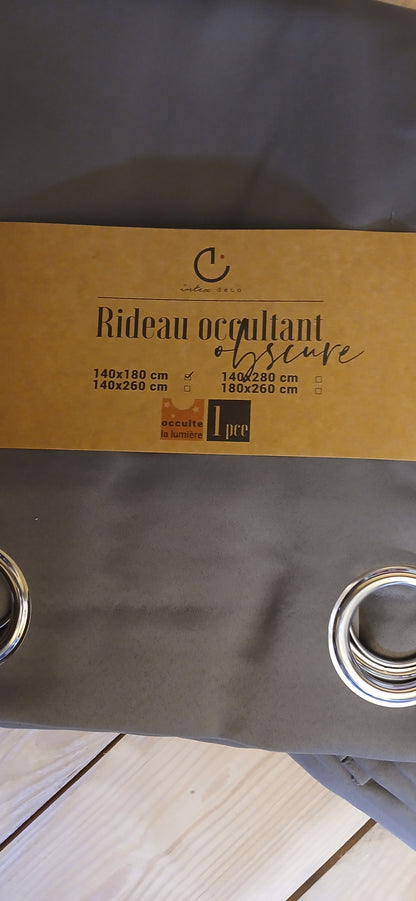 2 Rideaux occultants Anthracite 140x180cm