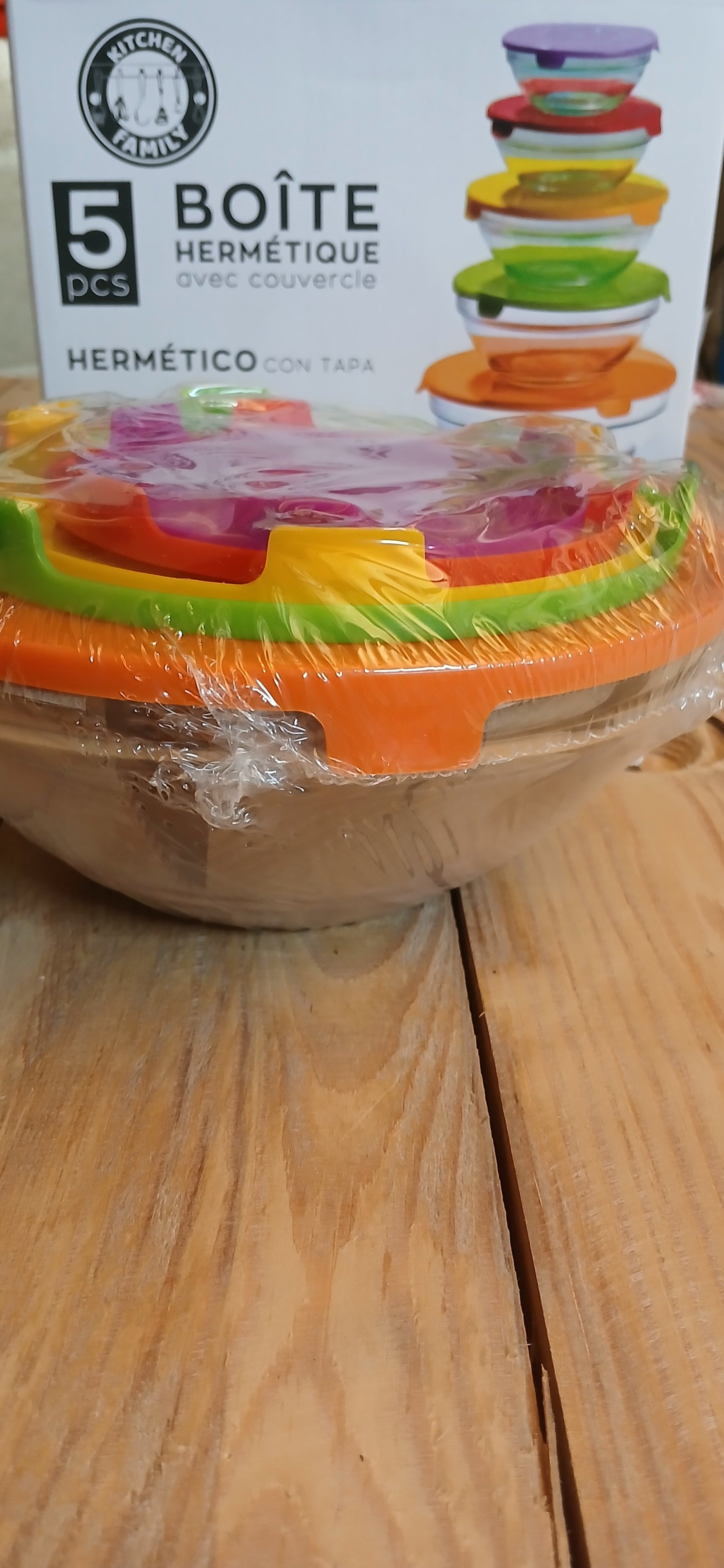 Boite Hermetique avec couvercle  Set de 5 Pcs