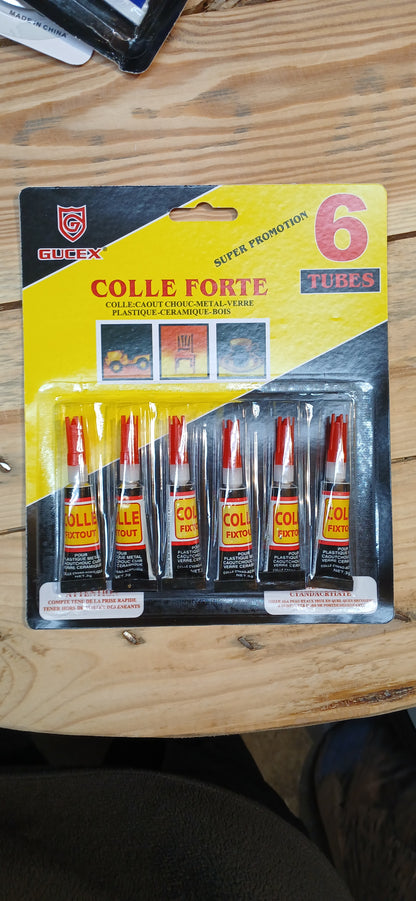 6 tubes de colle forte 3gr