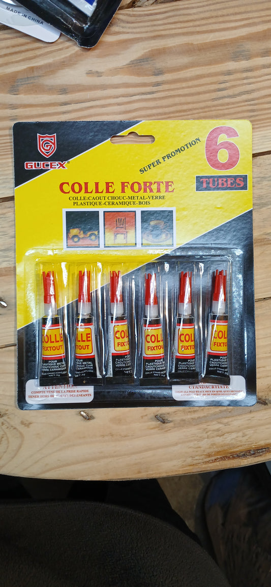 6 tubes de colle forte 3gr
