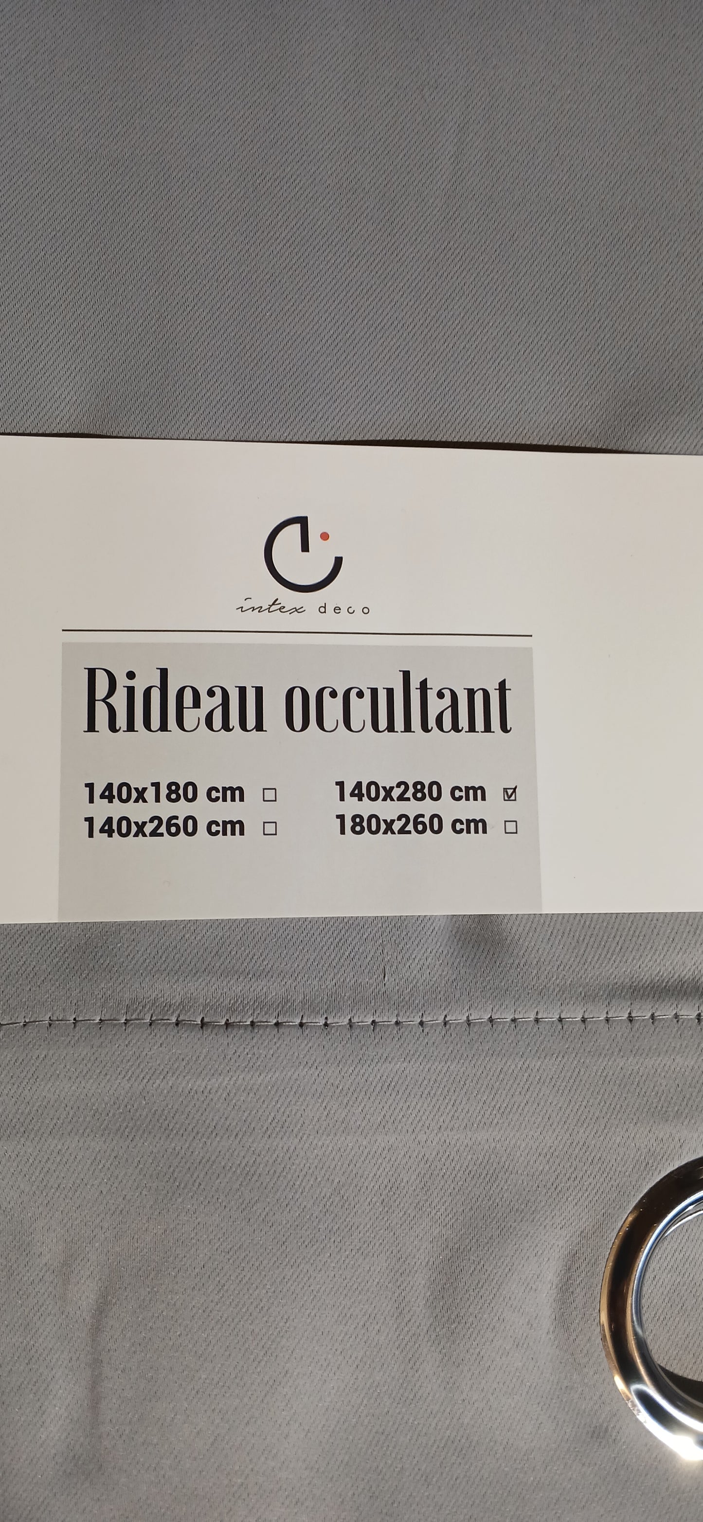2 rideaux occultants gris 140x280cm