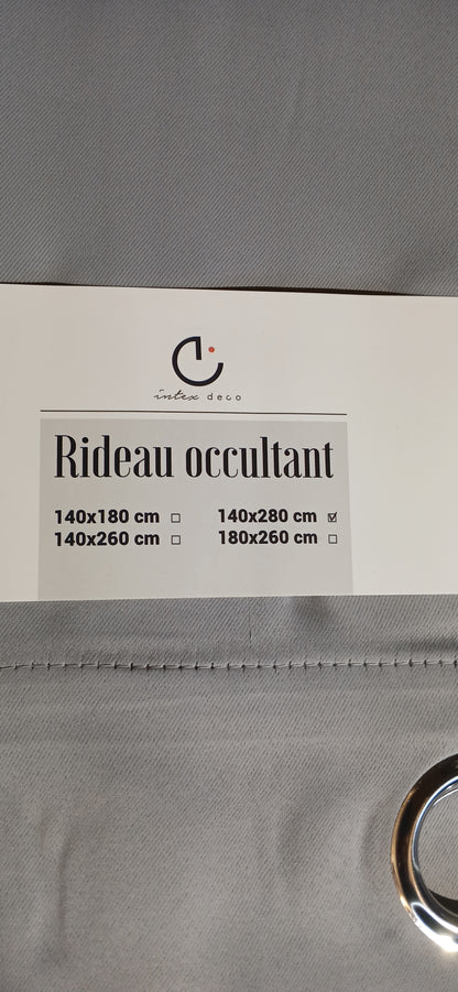 2 rideaux occultants gris 140x280cm