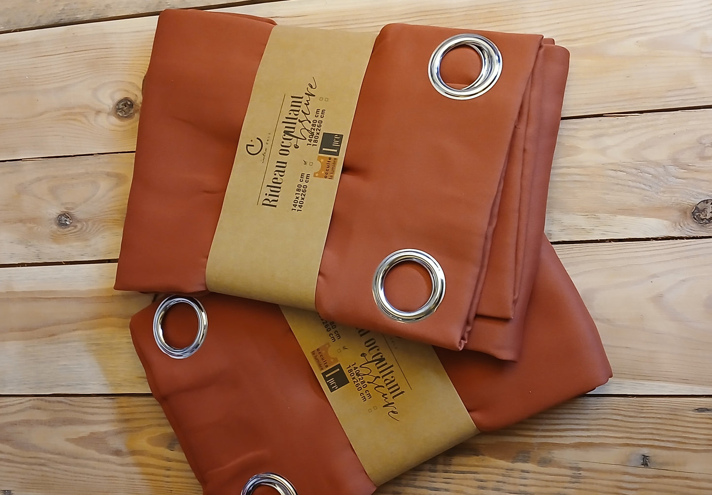 2 Rideaux occultants Terracotta 140x180cm