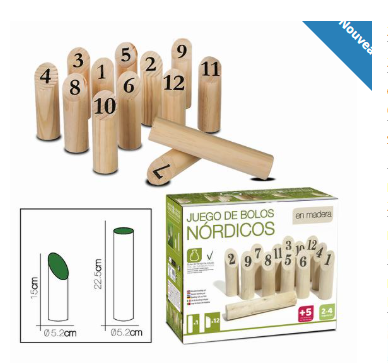 JEU DE BOWLING KUBB 22.5 x Diam 5.2 cm