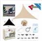 TOILE D'OMBRAGE BEIGE 3 x 3 x 3 m + SAC