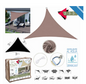 TOILE D'OMBRAGE TAUPE 3 x 3 x 3 m + SAC